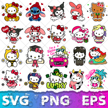 Hello Kitty SVG Bundle | 150+ SVG Files For Cricut & Silhouette