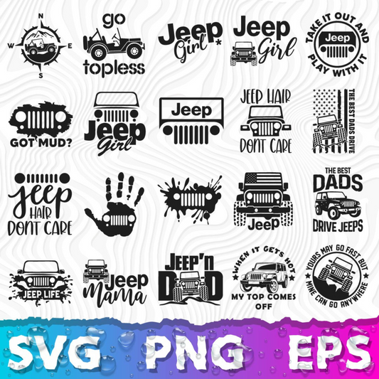 Jeep SVG Bundle | 40+ SVG Files For Cricut & Silhouette