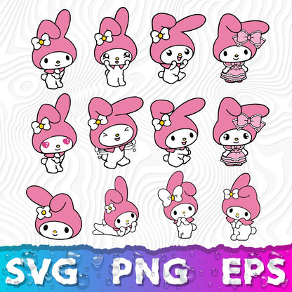 My Melody SVG Bundle | 30+ SVG Files For Cricut & Silhouette
